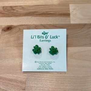 Russ Li'l Bits O' Luck Shamrock Earrings - Green